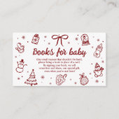 Hand Drawn Christmas Baby Shower Books for Baby エンクロージャーカード (正面)