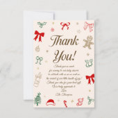 Hand Drawn Christmas Baby Shower Photo サンキューカード (正面)