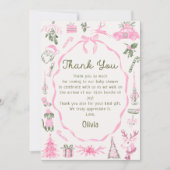 Hand Drawn Christmas Baby Shower Thank You Card サンキューカード (正面)