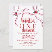 Hand Drawn Christmas Bows Birthday Party  招待状 (正面)