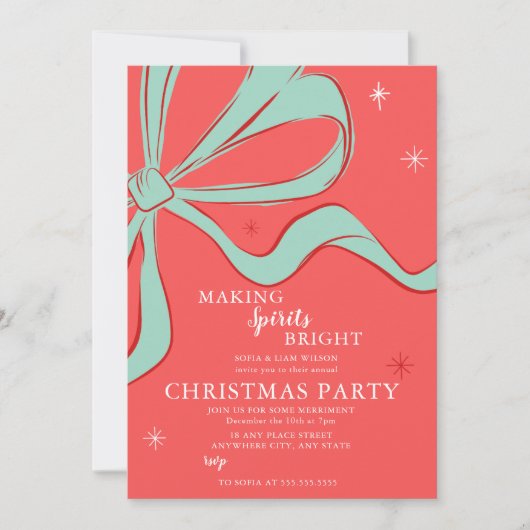 Hand Drawn Christmas Cocktail Party 招待状 (正面)