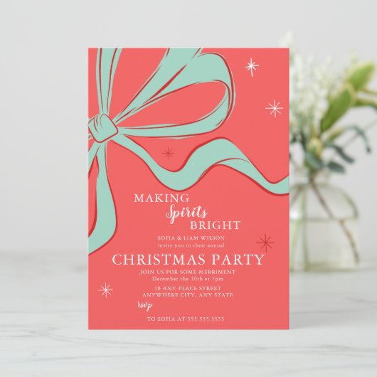 Hand Drawn Christmas Cocktail Party 招待状 (スタンド正面)