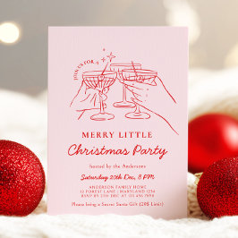 Hand Drawn Christmas Cocktail Party Invitation 招待状