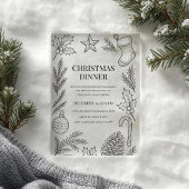 Hand-Drawn Christmas Dinner アクリル招待状