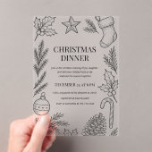 Hand-Drawn Christmas Dinner アクリル招待状 (インサイチュ (ポータブル))