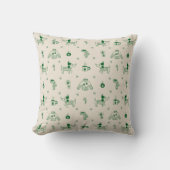 Hand-Drawn Christmas Dogs Throw Pillow クッション (正面)