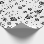 Hand Drawn Christmas Doodle ラッピングペーパー (角)