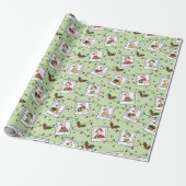 Hand Drawn  Christmas Geese Wrapping Paper Roll ラッピングペーパー (アンロールド)