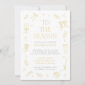 Hand Drawn Christmas Holiday Dinner Party Invite シーズンカード (正面)
