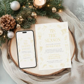 Hand Drawn Christmas Holiday Dinner Party Invite シーズンカード