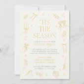Hand Drawn Christmas Holiday Dinner Party Invite シーズンカード (正面)