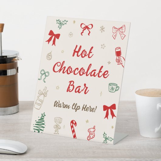 Hand Drawn Christmas Hot Chocolate Bar 台座サイン (インサイチュ)
