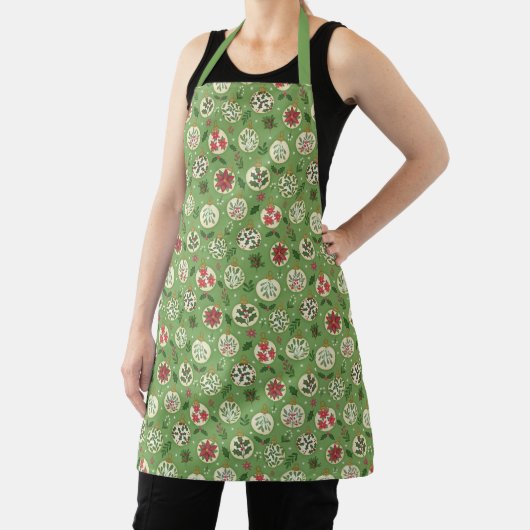 Hand Drawn Christmas Ornament Pattern Apron エプロン (インサイチュ)