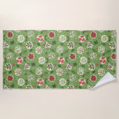 Hand Drawn Christmas Ornaments Beach Towel ビーチタオル (正面)