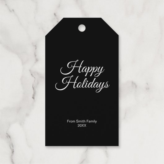 Hand-drawn Christmas Pine Tree Custom ギフトタグ (裏面)