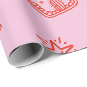 Hand drawn  Christmas Pink and Red ラッピングペーパー (ロールコーナー)