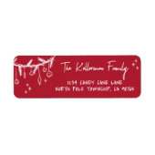 Hand Drawn Christmas Return Address ラベル (正面)