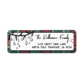 Hand Drawn Christmas Return Address ラベル (正面)
