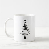 Hand Drawn christmas tree コーヒーマグカップ (左)