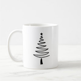 Hand Drawn christmas tree コーヒーマグカップ