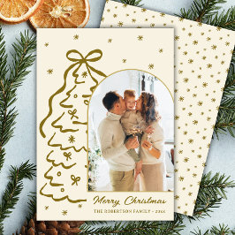 Hand-Drawn Christmas Tree Arch Photo Christmas シーズンカード