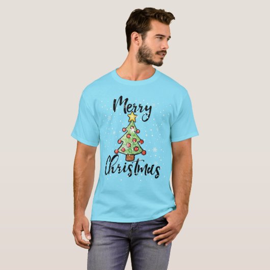 Hand Drawn Christmas Tree Festive Holiday Art Tシャツ (正面フル)