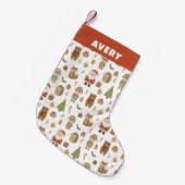 Hand Drawn Christmas Woodland Christmas Stocking スモールクリスマスストッキング (正面 (吊り時))