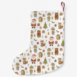 Hand Drawn Christmas Woodland - Christmas Stocking スモールクリスマスストッキング