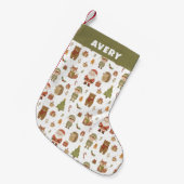Hand Drawn Christmas Woodland Christmas Stocking スモールクリスマスストッキング (正面 (吊り時))