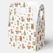 Hand Drawn Christmas Woodland Favor Boxes フェイバーボックス (オープン)