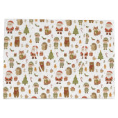 Hand Drawn Christmas Woodland Large Gift Bag ラージペーパーバッグ (裏面)