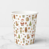 Hand Drawn Christmas Woodland Paper Cups 紙コップ (裏面)