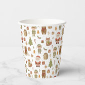 Hand Drawn Christmas Woodland Paper Cups 紙コップ (正面)