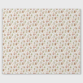 Hand Drawn Christmas Woodland Wrapping Paper Roll ラッピングペーパー (フラット)