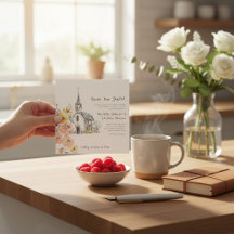 Hand Drawn Church Floral Watercolor Save the Date