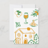 Hand Drawn Ciao Italian Pizza & Pasta Baby Shower サンキューカード (裏面)