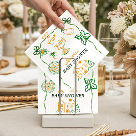 Hand Drawn Ciao Italian Pizza & Pasta Baby Shower スタンダードカクテルナプキン