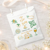 Hand Drawn Ciao Italian Pizza & Pasta Baby Shower フェイバーバッグ (クリップ留めされた状態)
