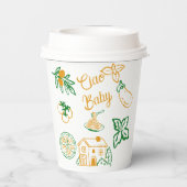 Hand Drawn Ciao Italian Pizza & Pasta Baby Shower 紙コップ (裏面)