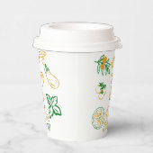 Hand Drawn Ciao Italian Pizza & Pasta Baby Shower 紙コップ (右)