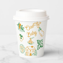 Hand Drawn Ciao Italian Pizza & Pasta Baby Shower 紙コップ