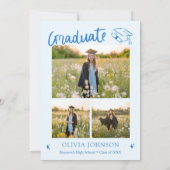 Hand Drawn Class of 2026 Blue Graduation Party 招待状 (裏面)