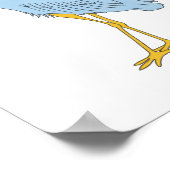 Hand-Drawn Coastal Blue Heron Illustration Art ポスター (角)