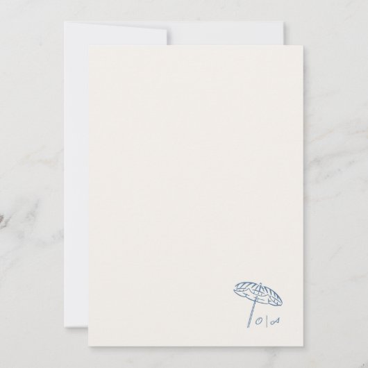 Hand Drawn Coastal Whimsical Doodle Beach Wedding 招待状 (裏面)