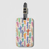 Hand-Drawn Colorful Saguaro Pattern Arizona Desert ラゲッジタグ (正面縦)