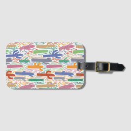 Hand-Drawn Colorful Saguaro Pattern Arizona Desert ラゲッジタグ