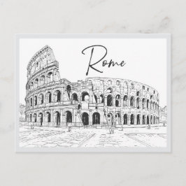 Hand drawn Colosseum Rome Italy Landmark ポストカード