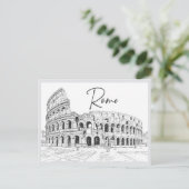 Hand drawn Colosseum Rome Italy Landmark ポストカード (スタンド正面)
