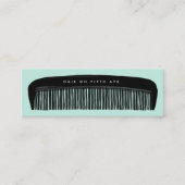 Hand-drawn Comb Aqua & Black Hair Stylist   スキニー名刺 (正面)