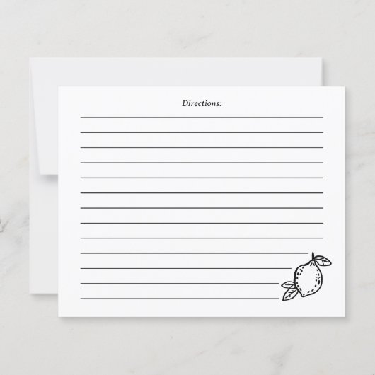 Hand Drawn Coquette Lemon Recipe Card (裏面)